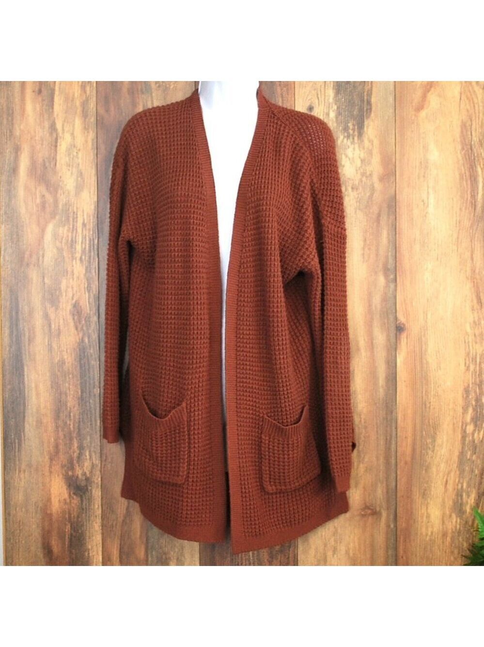 Maurices Deep Wine Knitted Open Front Cardigan Sweater S